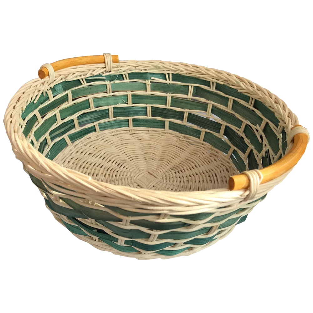 Cos decorativ din Ratan verde 26x10 cm