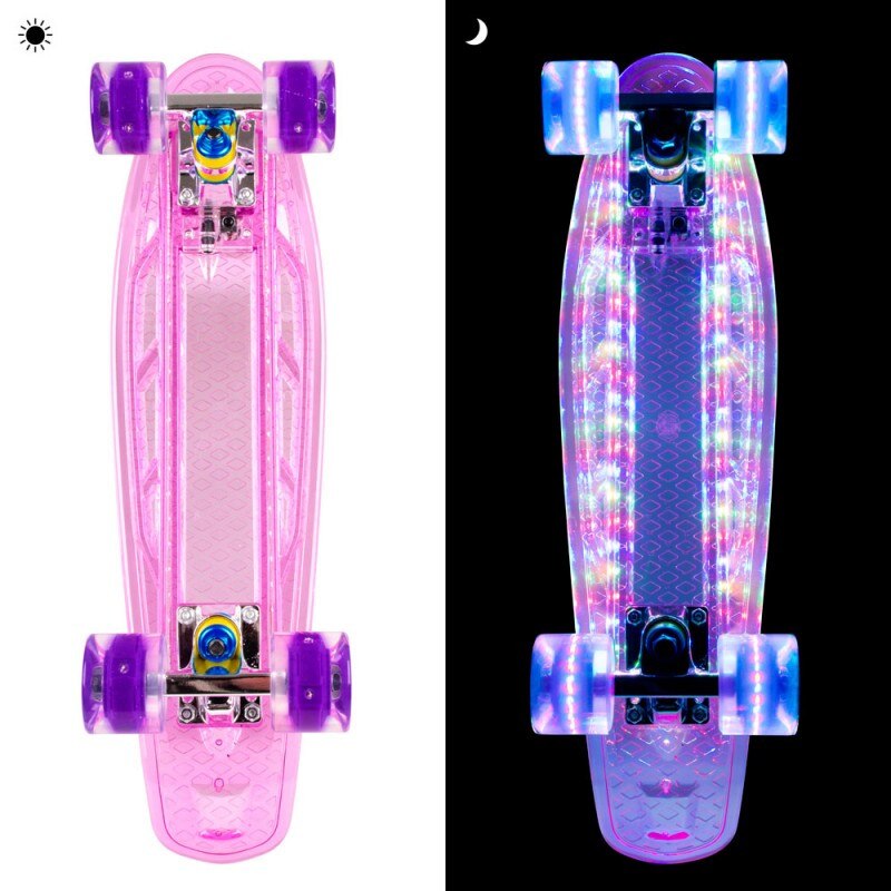 Penny board fosforescent WORKER Lumy 100 22'', roz