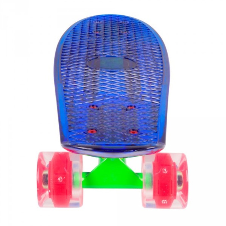 Penny board WORKER Transpy 400 22'' cu roti iluminate, albastru