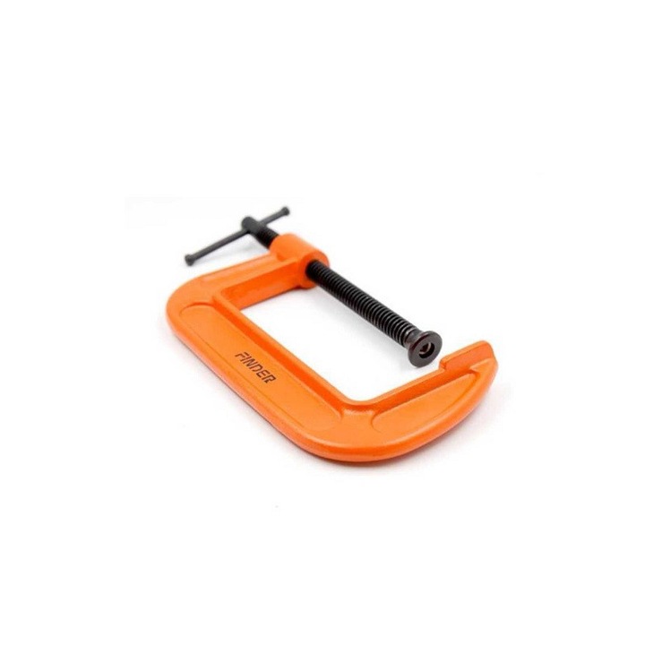 Clema fixare, Finder, Fonta/otel, 8 inch, Portocaliu