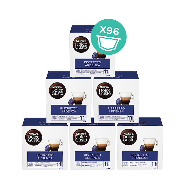 Кафе капсули NESCAFE ® Dolce Gusto ® Ristretto Ardenza, 96 напитки, Голям пакет, 6 кутии