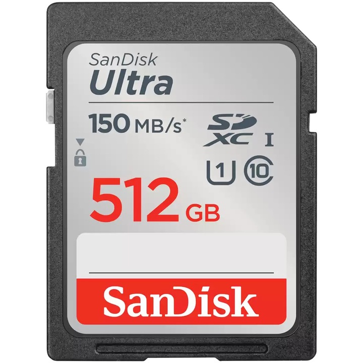 Карта памет SanDisk SD Ultra, 512GB, SDXC, 150MB/s