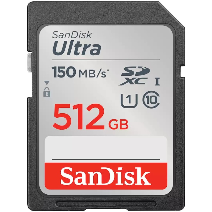 Card de memorie SanDisk SD Ultra, 512GB, SDXC, 150MB/s
