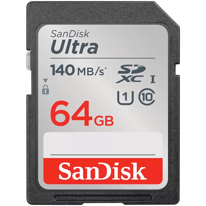 Карта памет SanDisk SD Ultra, 64GB, SDXC, 140MB/s