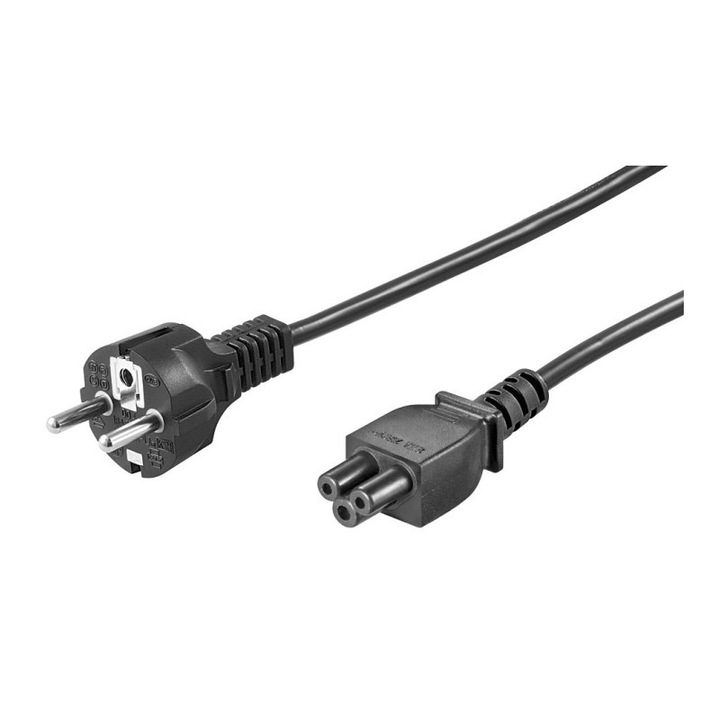 Cablu de alimentare universal, Goobay, 93586, C5, 250 V, 1.8 m, Negru