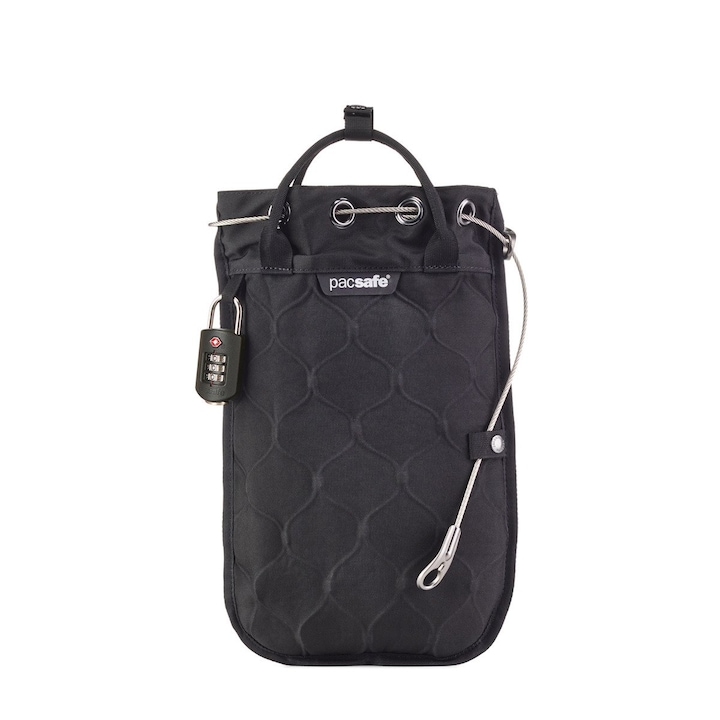 Пътна чанта Pacsafe против кражба, полиестер, 3л, 34x22,5x1,3 см, черна