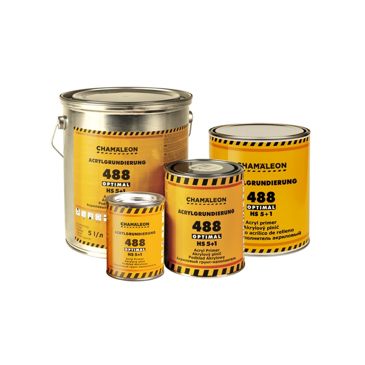 Chameleon 488 akril primer filler 5:1 szürke 5 liter + gyors edző 1 liter