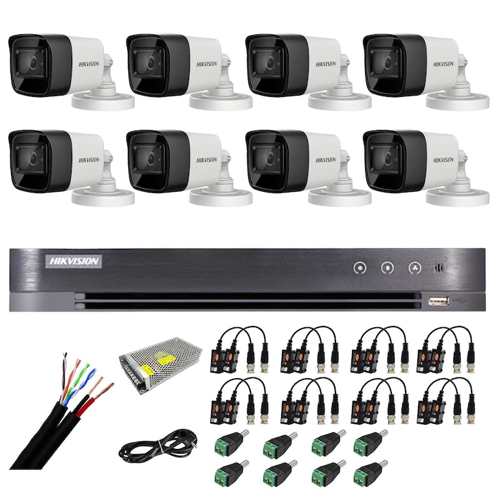 Sistem hibrid de inregistrare Hikvision IDS-7216HQHI-M1/XT/4A+4/1ALM, 16 canale analogice, 24 canale IP, 12TB