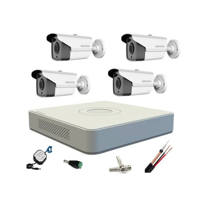 Hikvision professzionális megfigyelő rendszer 4 kamera 5MP Turbo HD IR 20m