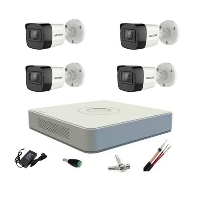 Hikvision professzionális megfigyelő rendszer 4 kamera 5MP Turbo HD IR 20m