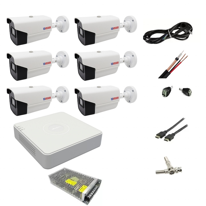 Kit Supraveghere, 2K, 4 Camere, Detectie AI, 1TB, Metal, IP66
