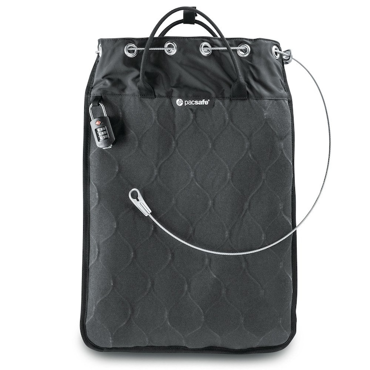 Пътна чанта Pacsafe против кражба, полиестер, 12л, 52x35x1,3 см, черна