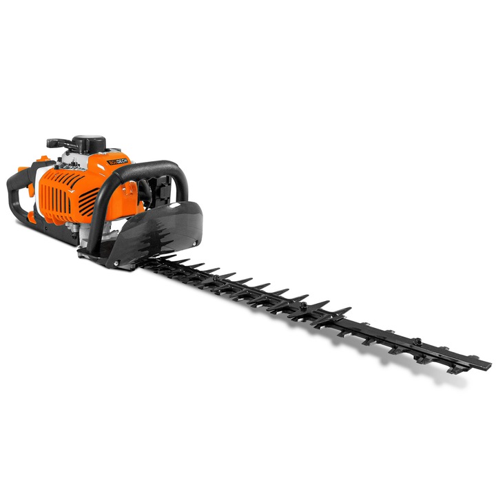Trimmer electric de tuns gard viu, Boudech, 22.50cc, Benzina, 2 timpi, 55cm, Negru/Portocaliu