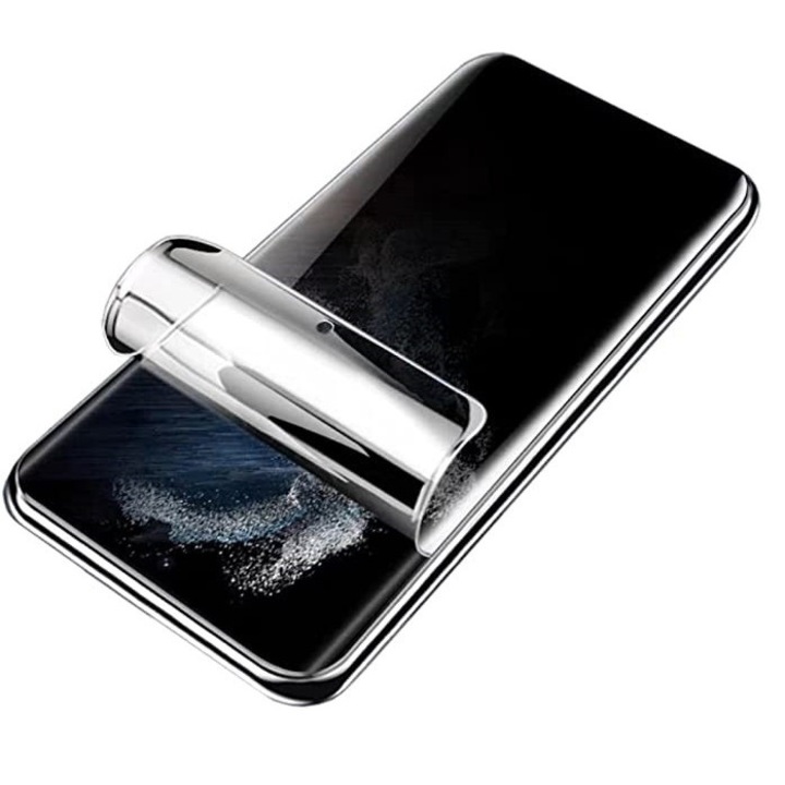 Folie Privacy din Hydrogel, compatibila cu Samsung Galaxy S22 Plus, Protectie fata, Rezistenta la socuri, Anti-Spy