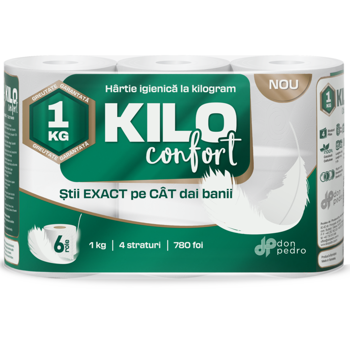 Kilo Confort WC papír, 4 réteg, 6 tekercs