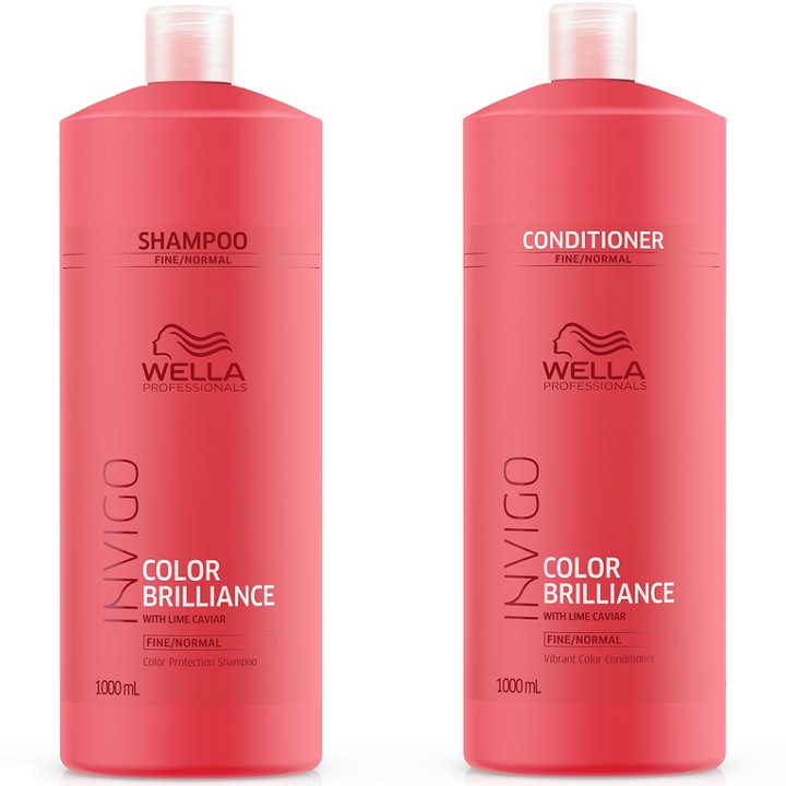 Комплект Wella Professionals Invigo Brilliance: Шампоан, 1000 мл + Балсам, 1000 мл