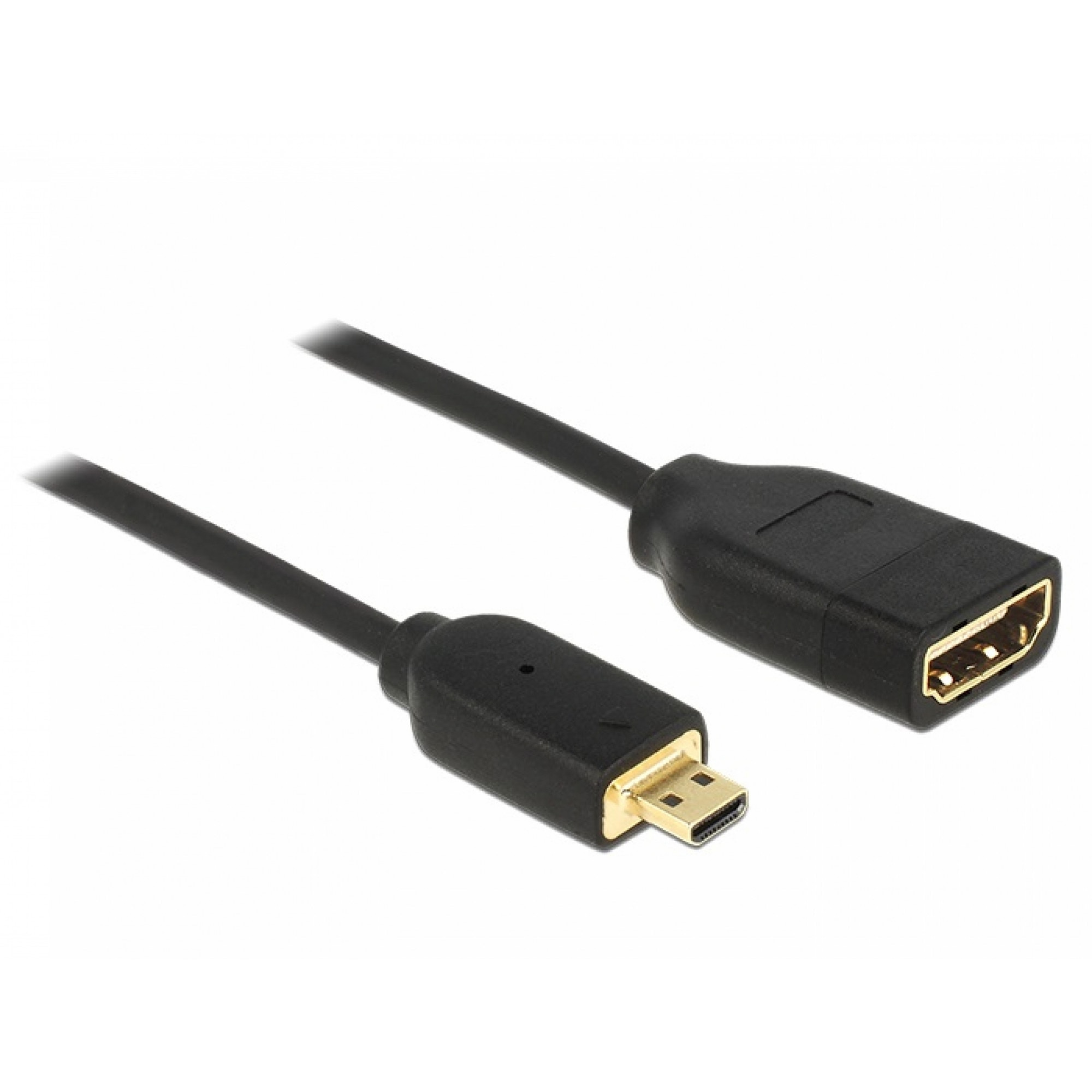 Adaptor HDMI la Micro-D HDMI M-T 3D 4K 20cm, Delock 65687