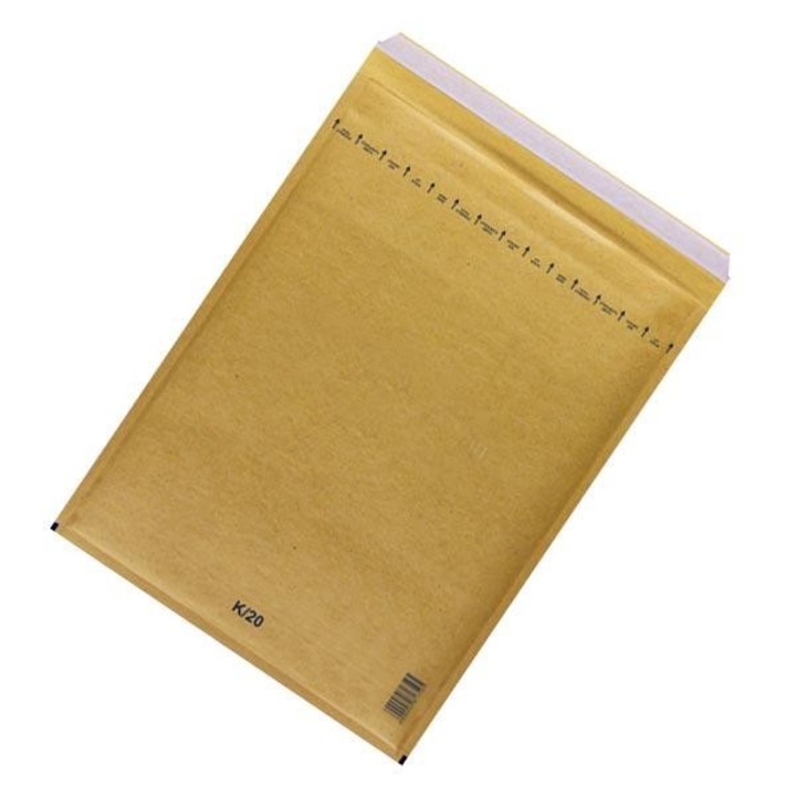 50 darabos készlet K20 Ütésálló buborékborítékok barna szita, 370x480, 50mm, boríték öntapadó pecséttel