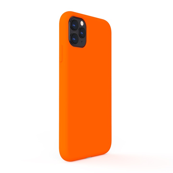 Husa Lemontti Liquid Silicon compatibila cu iPhone 11 Pro, Orange