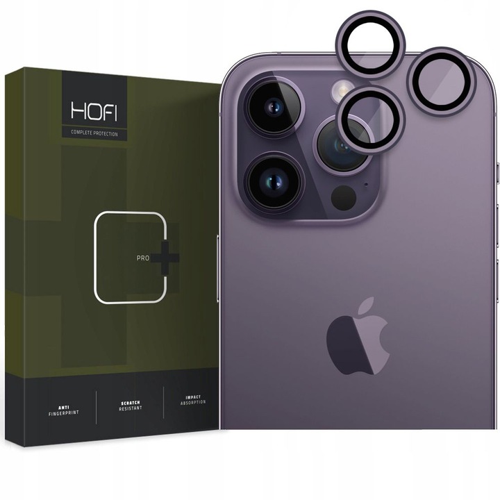 Стъклен протектор HOFI CAMRING PRO+ за iPhone 14 Pro / 14 Pro Max, Deep Purple