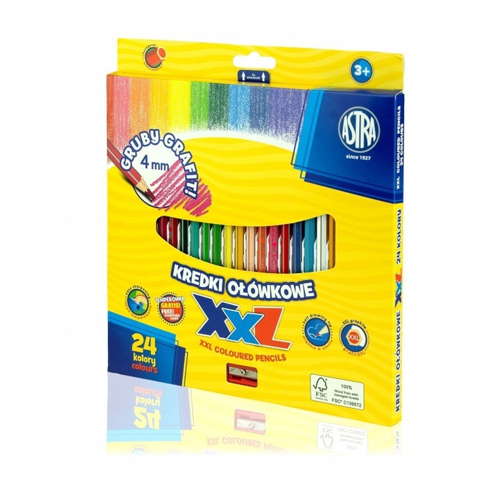 Hatszögletű ceruza 24 szín 4mm