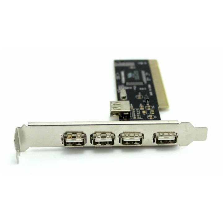 Placa extensie, PowerTech, PCI la USB 2.0, 5 porturi, Chipset VIA6212