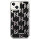 Husa telefon Karl Lagerfeld pentru iPhone 14, Monogram Liquid Glitter, Plastic, Negru