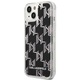 Husa telefon Karl Lagerfeld pentru iPhone 14, Monogram Liquid Glitter, Plastic, Negru