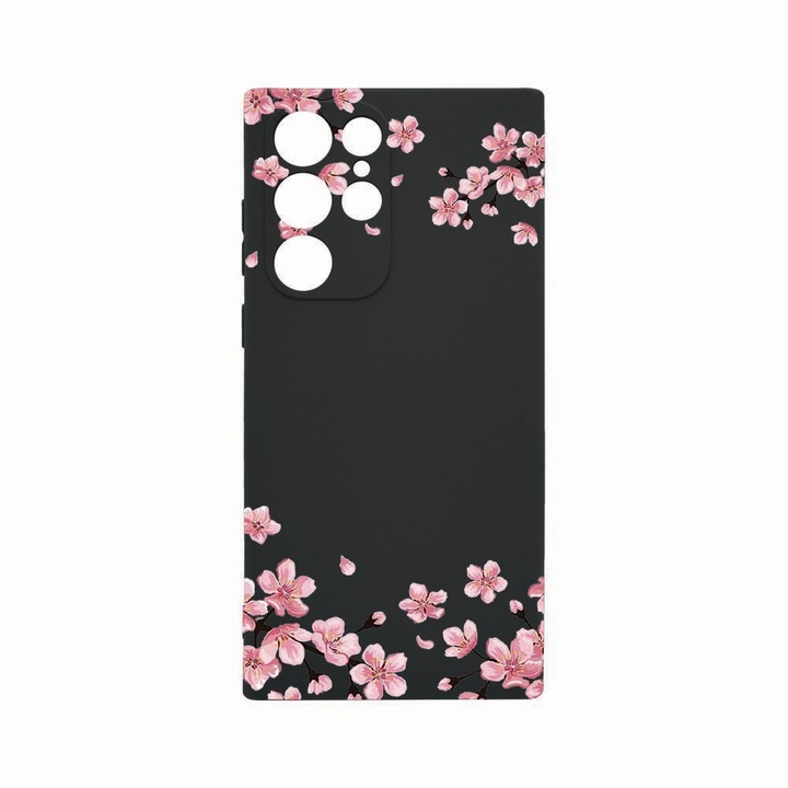 Силиконов калъф Unique за Samsung Galaxy S22 Ultra, Pastel colors - flowers, защита на камерата, Black c-B 694