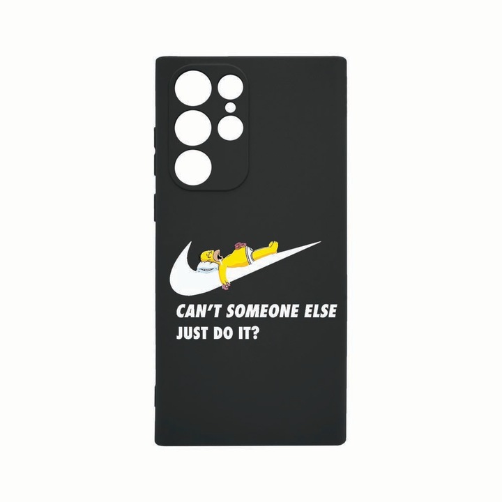 Силиконов калъф Unique за Samsung Galaxy S22 Ultra, Simpson Just Do It, защита на камерата, Black c-B 751