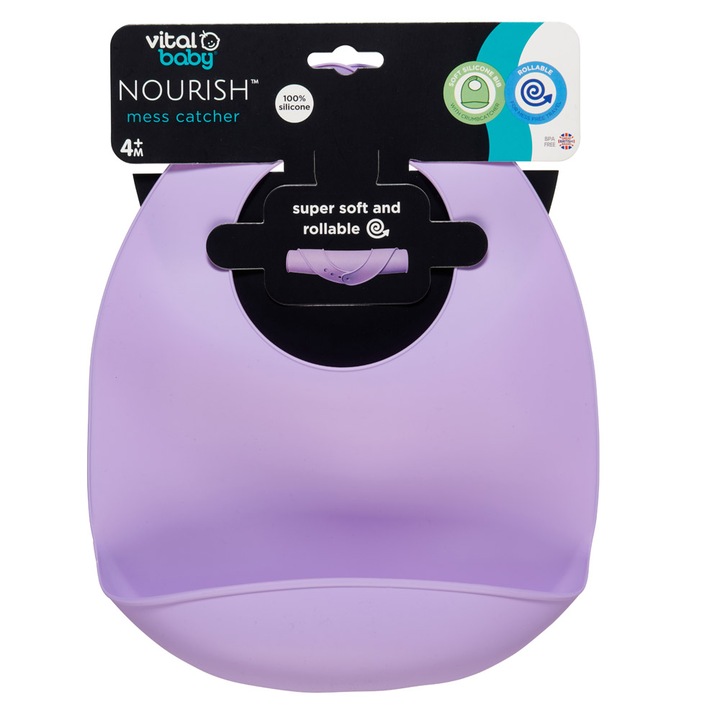 Baveta din silicon violet Vital Baby
