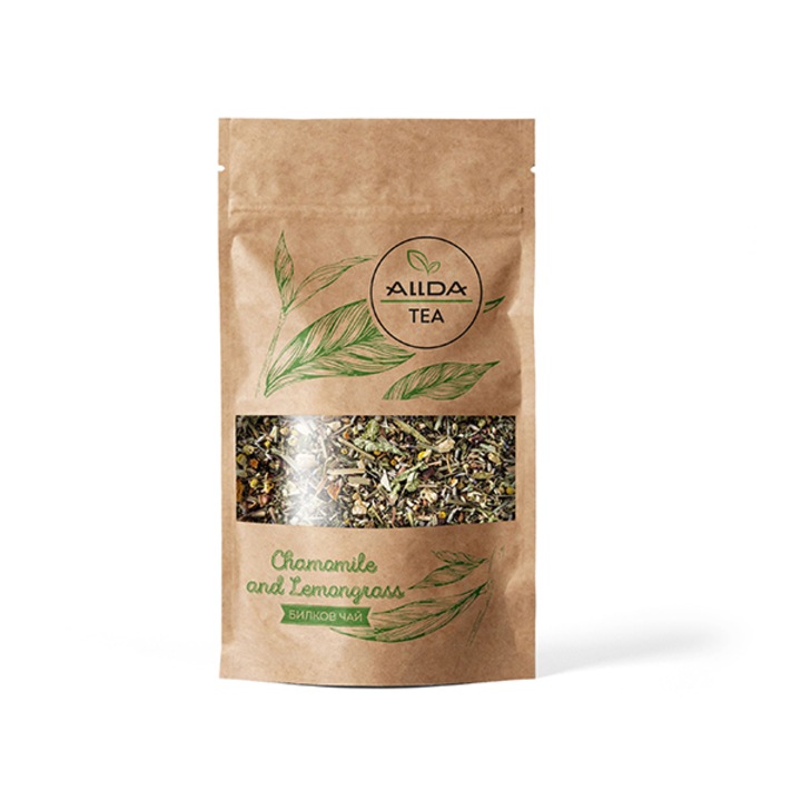 Чай ALLDA TEA Chamomile & Lemongrass, Чай Лайка и лимонена трева, круша печена, лайка, лимонена върбинка, портокалови кори, лавандула, шипка, мента, маточина, 60 гр