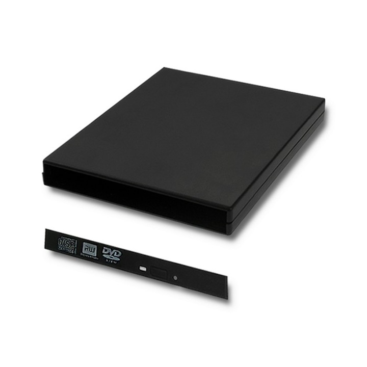 Carcasa/slot, Qoltec, pentru unitate optica SATA CD/DVD, USB 2.0, 12,7 mm