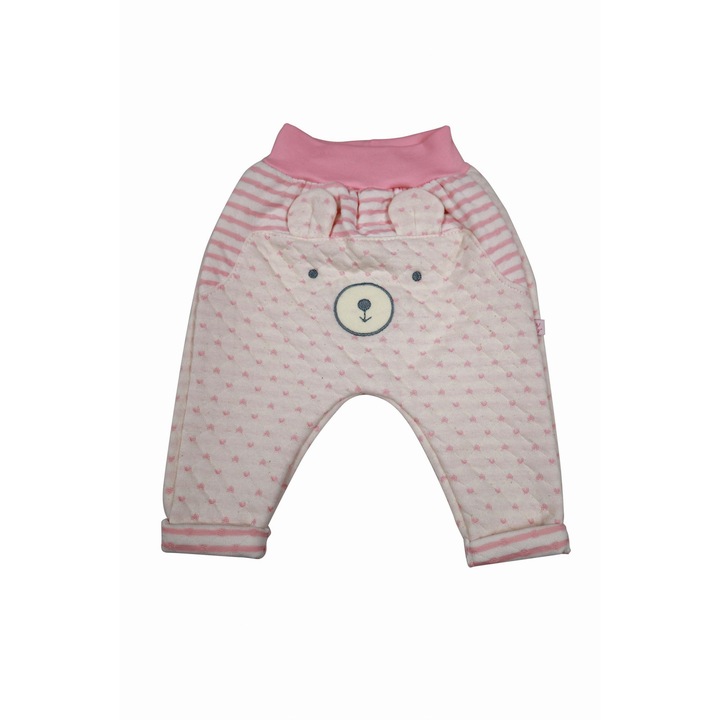 Pantaloni Bebelusi Fetite "Ursulet", Roz