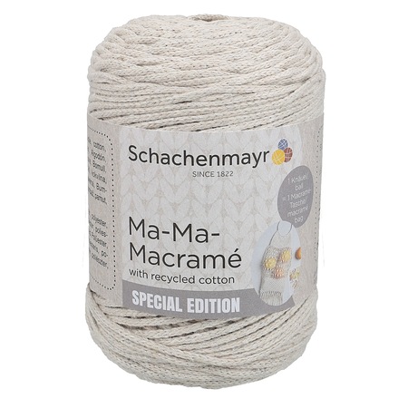 Шнур за макраме, 3 мм, Ма-Ма-Макраме, 190 м, 250 г, 85% памук, бежов ...