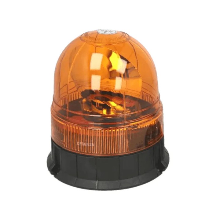 Narancssárga forgó jelzőlámpa H1 izzóval és 3 pontos rögzítéssel, TruckLight márka 12V, 24V