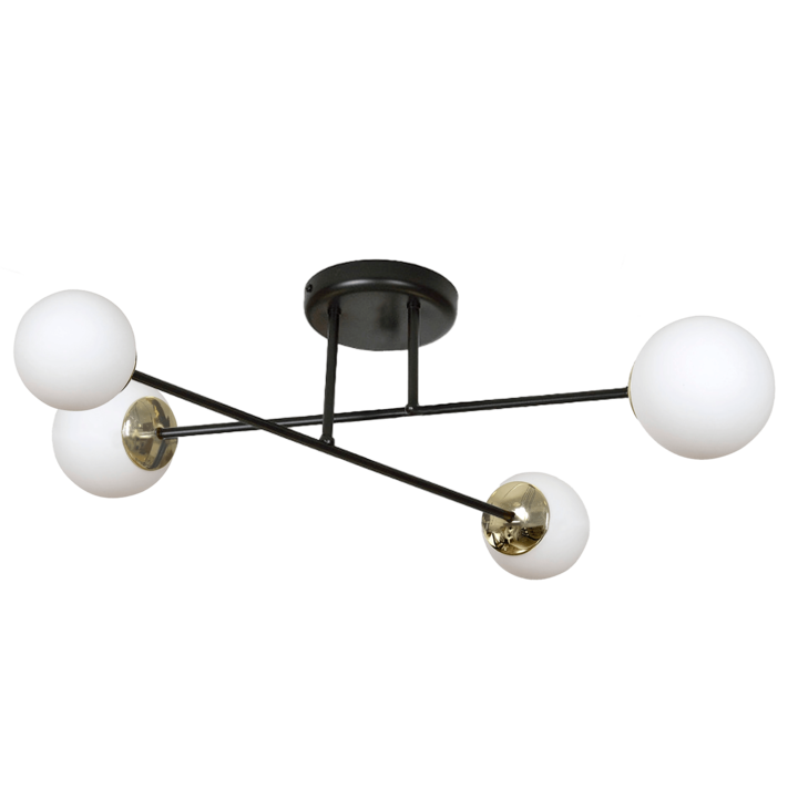 Lustra, Lampex, Amanda 4, spot, reflector, negru, 40x80 cm, 40W