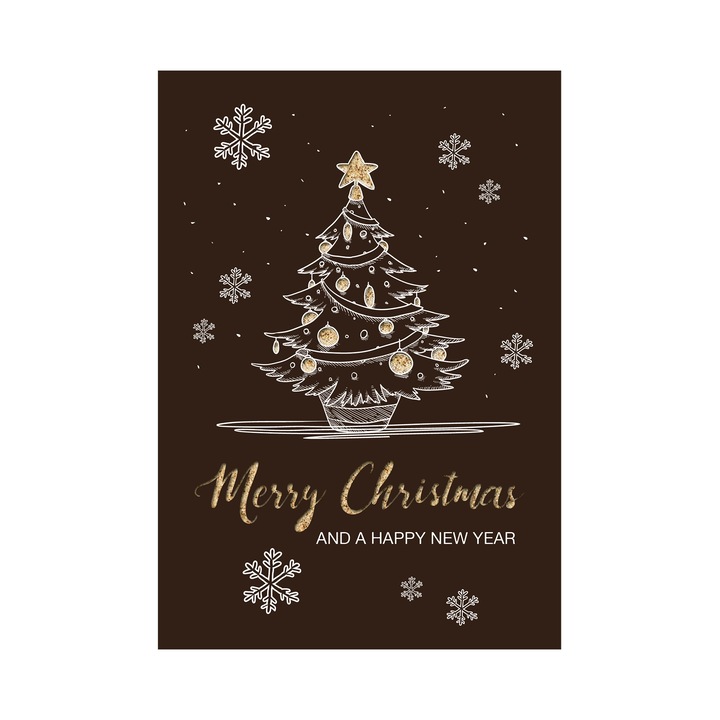 Felicitare, Pentru Craciun, Negru