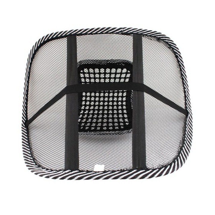 Spatar anatomic, OM Market, Pentru masina sau birou, Poliester, Negru