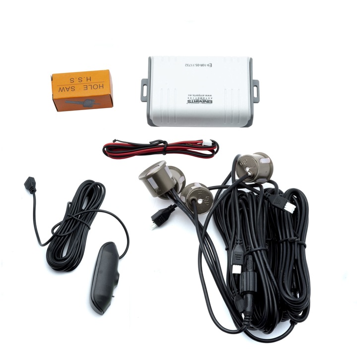 Set 4 senzori de parcare, EinParts Automotive, Afisaj LED, 12V, 22 mm, Bej