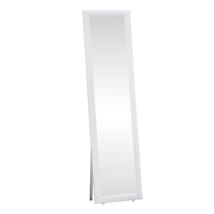 Огледало за под с бяла дървена рамка Laval 40x150 см