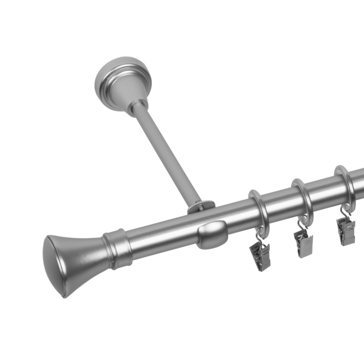 Galerie metalica singulara 19mm Monako Crom mat 220 cm