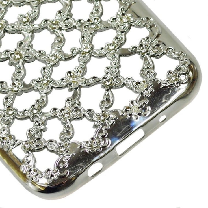 Силиконов гръб Flower Diamond Case за Apple iPhone 7/7s, Сребрист