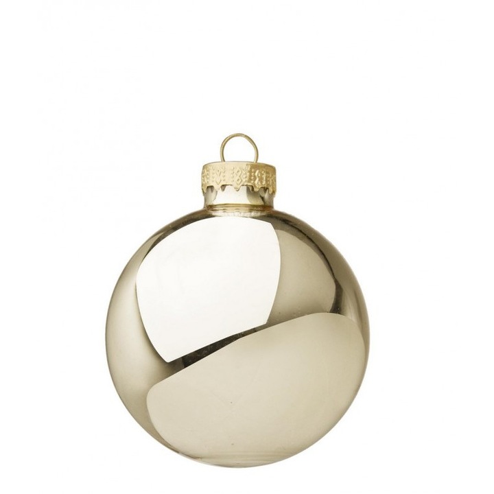 Комплект от 36 златисти стъклени глобуса 6 см