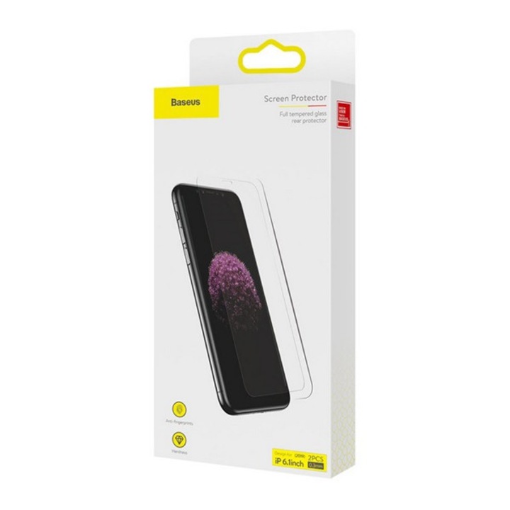 Apple iPhone XR 6.1 / iPhone 11 Baseus képernyővédő üveg (2.5d full glue, kék fény elleni védelem + felhelyezést segítő keret) átlátszó, SGAPIPH61-LF02, gyártói csomagolás