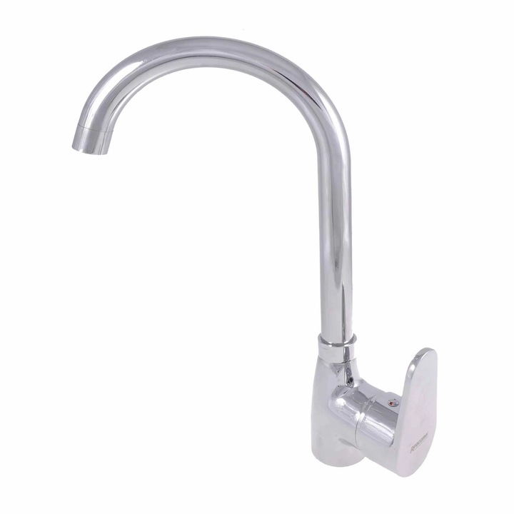 Смесител за кухня, едноръкохватков, хром, 33 см