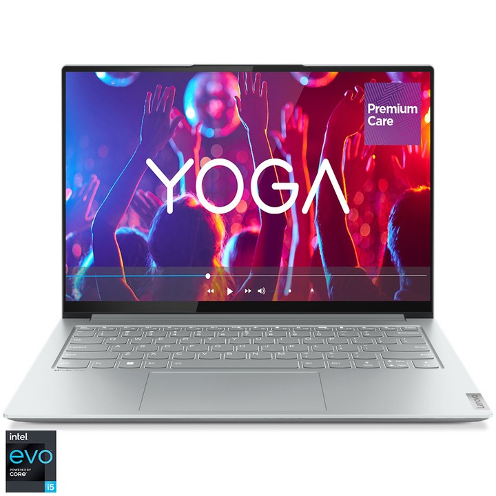 Лаптоп Ultrabook Lenovo Yoga Slim 7 Pro 14IAH7, Intel® Core™ i5-12500H, 14", 2.8K, RAM 16GB, 512GB SSD, Intel® Iris® Xᵉ Graphics, Windows 11 Home, Cloud Grey