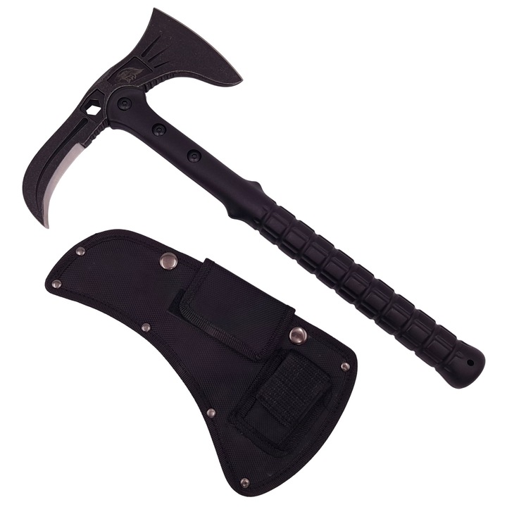 Topor DEPOX®, Tactical Adventure, otel inoxidabil, negru, 41 cm, teaca inclusa