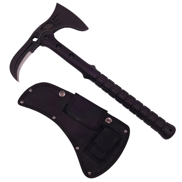 DEPOX® fejsze, Tactical Adventure, rozsdamentes acél, fekete, 41 cm, tok mellékelve