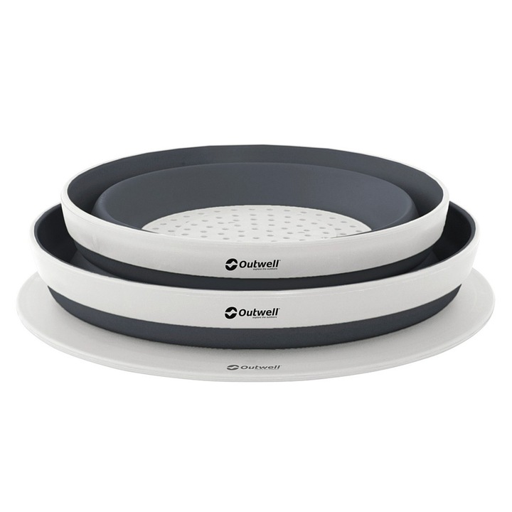 Összecsukható tál és szűrőedény készlet, sötétkék